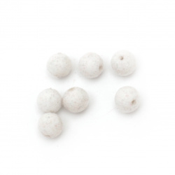 Bead with moss ball 8 mm hole 1 mm white -20 grams ~ 64 pieces
