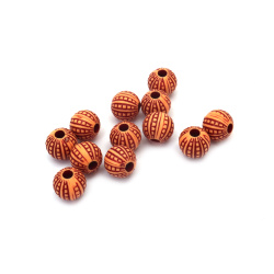 Ball Bead ANTIQUE / 10 mm, Hole: 3 mm / Brown - 50 grams ~ 80 pieces