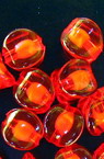 Transparent Acrylic Round Beads, Bead in Bead, White Core, Red 9x8 mm, hole 2 mm - 50 grams ~ 125 pieces