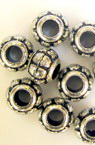 Margele butoi metalic 11x8 mm gaură 5 mm culoare argintiu -50 grame ~ 100 bucăți