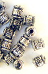 Plastic Metallized Beads, Ethno Style Beads for Crafting and Decorations, 6x5x2 mm, -50 grams