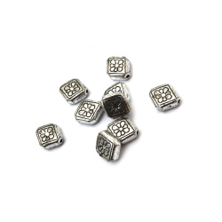 Bead metallic rhombus 11x1 mm hole 1 mm color silver -50 grams ~ 150 pieces
