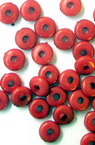 Χάντρα οπάκ πλαστική ροδέλα  6x3 mm τρύπα 1,5 mm κόκκινο -50 γραμμάρια