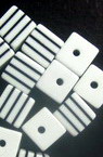 Resin acrylic cube 8x8x8 mm white with black stripes - 50 pieces