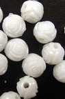 Acrylic rose solid beads for jewelry making 10 mm hole 3 mm color white - 20 grams ~ 45 pieces