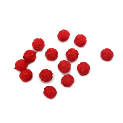 Margele solide din trandafir acrilic pentru realizarea bijuteriilor 10 mm gaura 3 mm culoare roșu - 20 grame ~45 buc