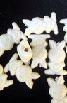 Cute Plastic Beads in the Shape of a Bunny, Craft for Kids, 13 mm, White -50 grams