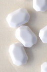 Acrylic polyhedron solid beads for jewelry making 15x10x5 mm hole 2 mm color white - 50 grams ~ 55 pieces