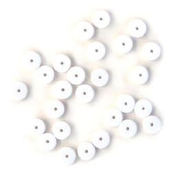 Acrylic washer solid beads for jewelry making, flat 10x2.5 mm white - 50 grams