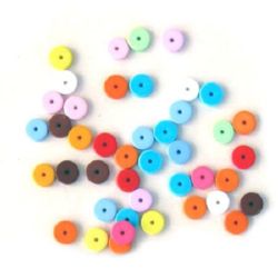 Acrylic washer solid beads for jewelry making, flat 10x2.5 mm colored - 50 grams