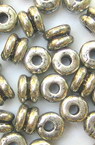 Bead metallic washer double with black edging 5x6 mm hole 1.5 mm -50 grams ~ 430 pieces