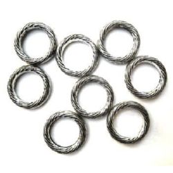 Bead metallic ring 20x5 mm hole 13.5 mm color silver -50 grams ~ 80 pieces