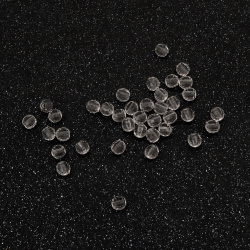 Bead crystal ball 5 mm hole 1 mm transparent -50 grams ~ 720 pieces