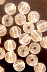Мънисто кристал топче 6 мм дупка 1 мм прозрачно -50 грама ~ 400 броя