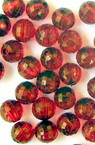 Мънисто кристал топче 6 мм дупка 1 мм фасетирано червено -50 грама ~ 445 броя