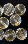 Στρόγγυλη πολύπλευρη χάντρα τύπου κρύσταλλο 12 χιλ. τρύπα 1,5 χλστ. διάφανο -50 γραμμάρια