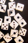 Opaque Acrylic Beads, Dice, Black and White 6x7 mm hole 1.5 mm - 20 grams ~ 60 pieces