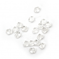 Crystal bead 10x10 mm hole 1 mm transparent -50 grams ~ 120 pieces