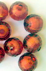 Bilă albă margele de bază 12 mm gaură 2 mm roșu multi-perete -50 grame ~