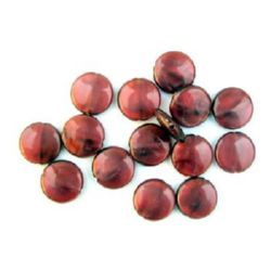 Acrylic Beads flat Coins 15x4mm. red -50gr.