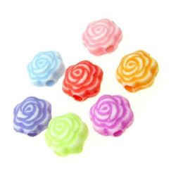 Craft Style Acrylic Beads, Rose, Faded, Multicolor 8x5 mm hole 1 mm - 50 grams ~ 250 pieces