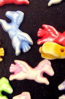 Craft Style Acrylic Horse Beads, Faded Color 9.5x16x5 mm hole 1.5 mm mix - 50 grams ± 120 pieces