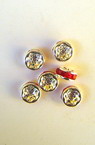 Metal Spacer Beads with Red Crystals 8x4 mm - 10 pieces