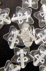 Margele stea smile 12 mm transparent cu alb -50 grame