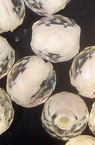 Margelă cu cilindru de bază alb oval multi-pereți 10 mm gaură 2 mm transparent -50 grame ~ 170 bucăți