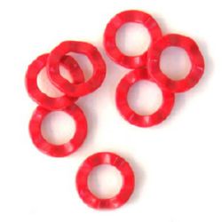 Solid Plastic Washer Ring Bead, 30 mm, Red -50 grams