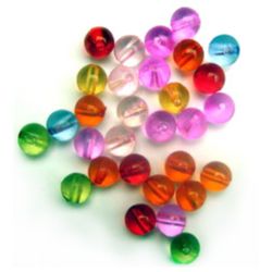 Bead crystal ball 8 mm hole 1 mm MIX -50 grams ± 170 pieces