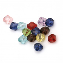 Crystal bead 12x12 mm hole 2 mm MIX -50 grams ~ 70 pieces