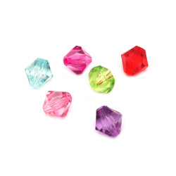 Crystal bead 14x14 mm hole 2 mm MIX -50 grams ~ 47 pieces