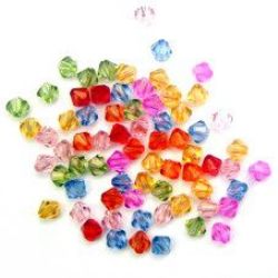Bead crystal 5x5 mm hole 1 mm MIX -50 grams ~ 1000 pieces