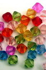 Crystal beads, 6x6mm, hole size 1mm, MIX - 50 grams, approximately 650 pieces