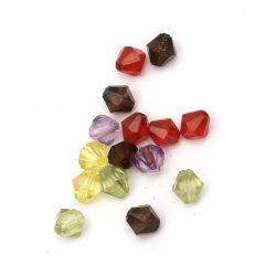 Crystal bead 8x8 mm hole 1 mm MIX -50 grams ~ 240 pieces