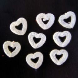 Plastic Heart-shaped Bead with Fluffy Finish, White, 15 mm -50 grams