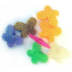 Acrylic butterfly beads  with glitter 28x2 mm MIX - 50 grams