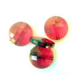 Χάντρα απομίμηση κρύσταλλο κύκλος 7x20 mm κόκκινο -50 γραμμάρια