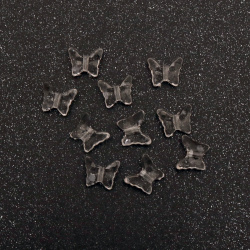 Χάντρα απομίμηση κρύσταλλο πεταλούδα 13x16x6,5mm Τρύπα 2mm διαφανές -50 γραμμάρια ~ 75 τεμάχια