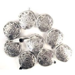 Margele metalic oval 17x6 mm gaură 2 mm culoare argintiu -50 grame ~ 42 bucăți