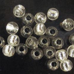 Transparent acrylic Beads, round with silver line 8x3.5 mm - 20 grams