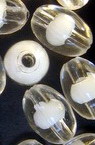 Margele cu bază albă cilindru 13x9 mm gaură 2 mm -50 grame ~ 85 bucăți