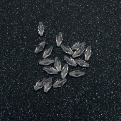 Margele forma perla Cristal Alungit 12x5mm Gaura 1mm Transparent -20g ~130 buc