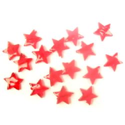 Crystal Imitation Acrylic Star-shaped Beads, 14 mm, Red -50 grams