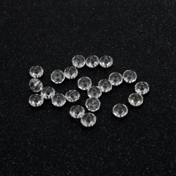 Crystal abacus bead 9x5 mm hole 1.5 mm transparent -50 grams ~ 230 pieces