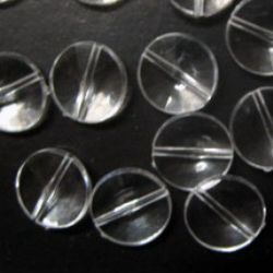 Мънисто кристал паричка 12x2 мм прозрачно -50 грама