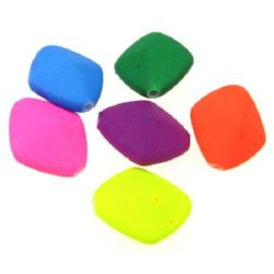 Acrylic rhombus bead for jewelry making  22.5x21x9 mm hole 3 mm pastel MIX electric - 20 grams