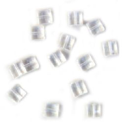 Bead crystal tile 10x10x5 mm transparent -50 grams