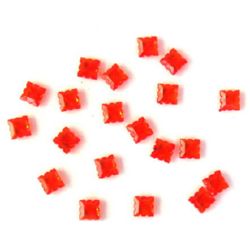 Faceted Transparent Square-shaped Plastic Beads, Crystal Imitation for DIY Decoration Jewelry Design, Red, 10x10x5, mm -50 grams